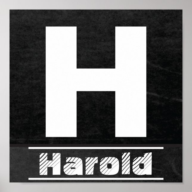 Chalkboard Initial  H | Personalise Poster (Front)