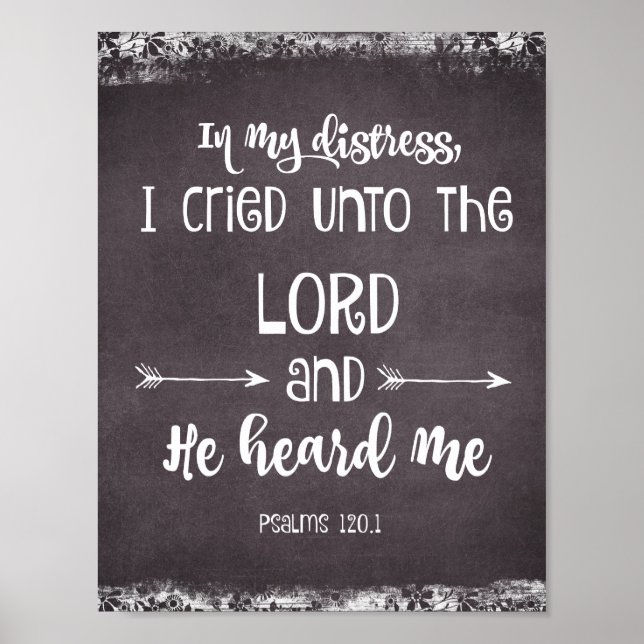 Chalkboard: Inspirational Psalms Bible Verse Poster (Front)
