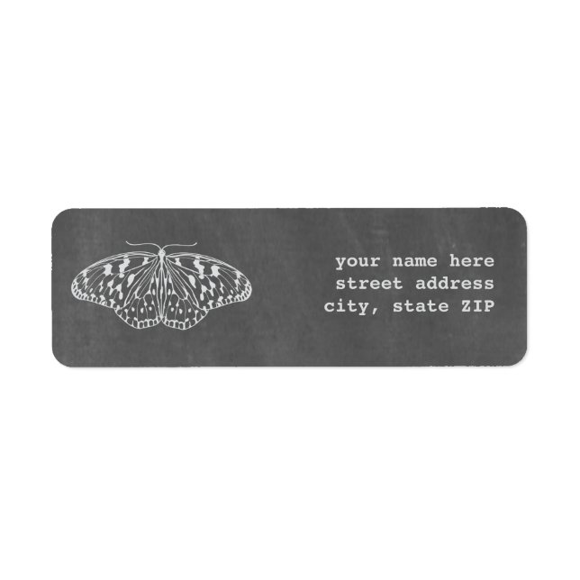 Chalkboard Inspired Butterfly Address Labels (Front)