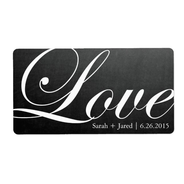 Chalkboard Inspired LOVE Wedding Label (Front)