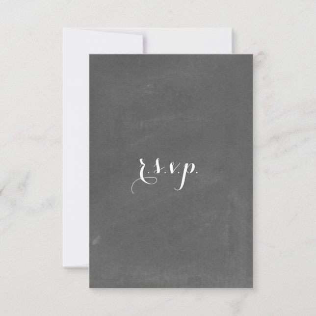 Chalkboard Inspired Wedding RSVP Card (Front)