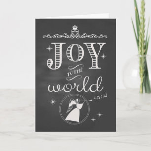 Chalkboard - Joy to the World Angel Holiday Card