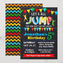 Chalkboard Jump birthday trampoline bounce party