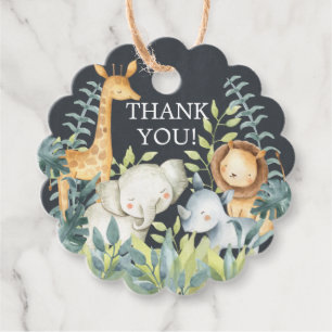 Chalkboard Jungle Baby Shower Favour Gift Tag
