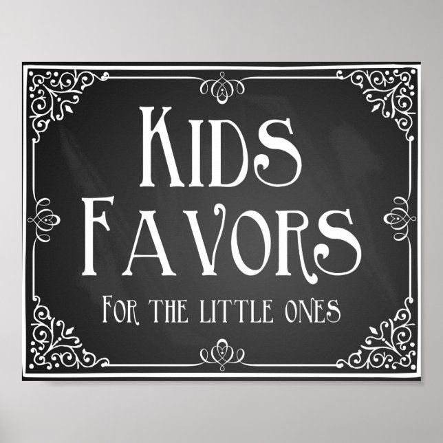 Chalkboard Kids sweet favor table Print (Front)