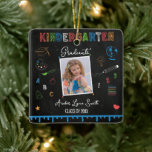Chalkboard Kindergarten Graduation Ornament<br><div class="desc">Celebrate your child's milestone with our personalised Chalkboard Kindergarten Graduation Ornament. This charming ornament features a delightful chalkboard design, perfect for commemorating their special achievement. Customisable with your child's name and graduation year, it adds a personal touch to your holiday decor. Made from high-quality materials, this durable ornament will be...</div>