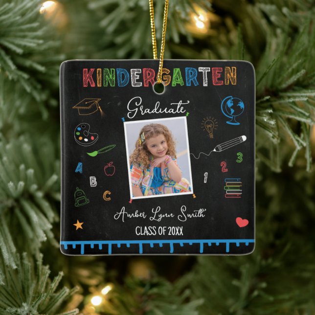 Chalkboard Kindergarten Graduation Ornament (Tree)