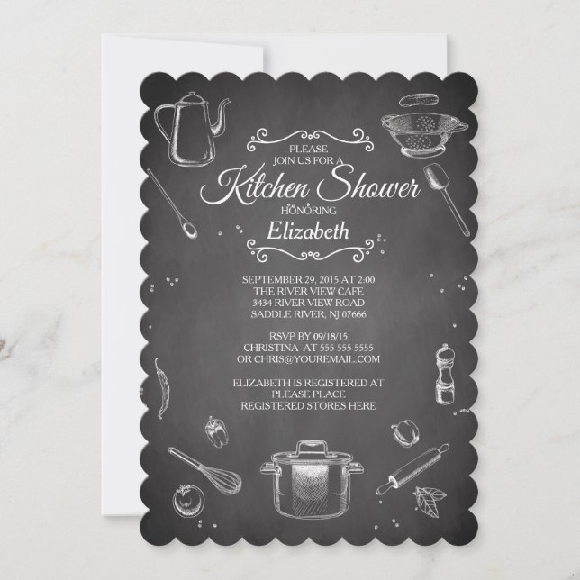 Chalkboard Kitchen Bridal Shower Invitation (Front)