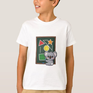 Chalkboard Koala Learning Shapes Kids T-Shirt