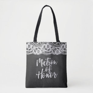 Chalkboard Lace matron of honour Tote Bag