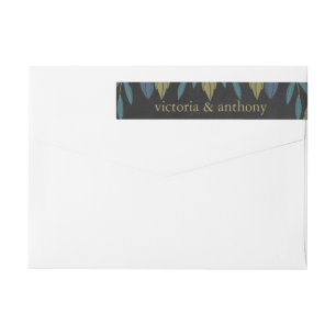 Chalkboard Leaf Wedding Wrap Around Label