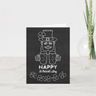 Chalkboard Leprechaun, St Patrick's Day Card