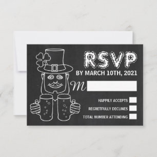 Chalkboard Leprechaun, St Patrick's Day Party RSVP Card