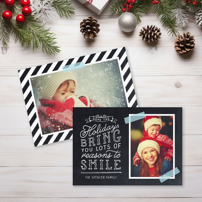 Chalkboard Lettering Holiday Photo Card (Creator Uploaded)