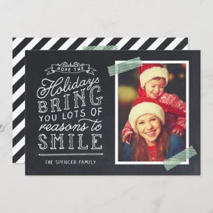 Chalkboard Lettering Holiday Photo Card