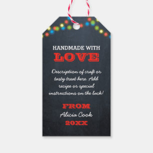 Chalkboard Lights Holiday Handmade Gift Tag