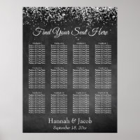 Chalkboard & Lights Reception Seating Chart