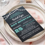 Chalkboard Lights Teal Bat Mitzvah Invitation<br><div class="desc">These casual chic invitations are perfect for any Bat Mitzvah celebration. Each line of text is fully customisable to say just what you want!</div>