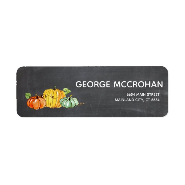 Chalkboard Little Pumpkin Halloween Return Address (Front)