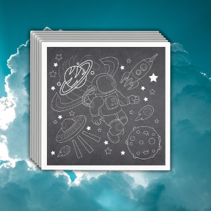Chalkboard Little Space Explorer Baby Shower  Napkin