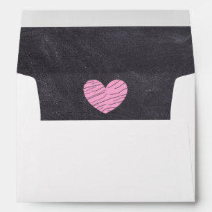 Chalkboard Look and Pink Heart Envelopes