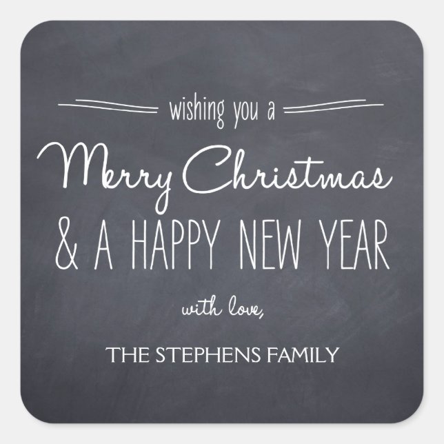 Chalkboard Look Christmas/Holiday Stickers (Front)