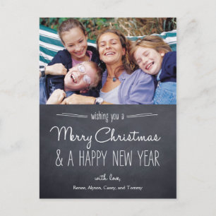 Chalkboard Look Christmas Photo Card Postcard
