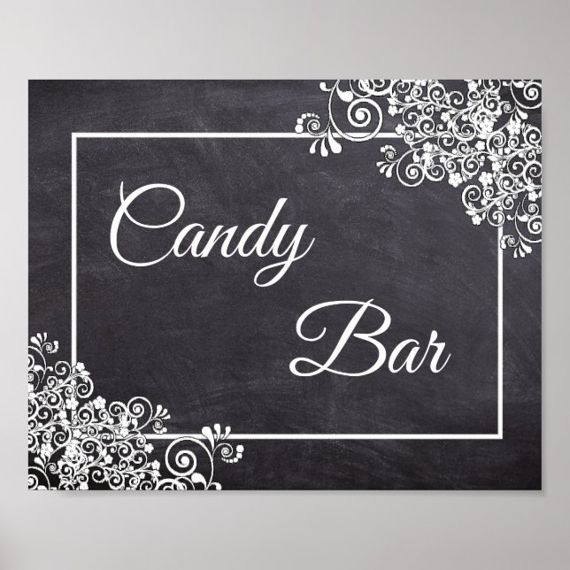 Chalkboard Look  Wedding Candy Bar Poster (Front)