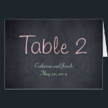 Chalkboard Look Wedding Table Number Card<br><div class="desc">Add a rustic look to your event with this Chalkboard Look collection. Available in different typography. Matching menu cards available.</div>
