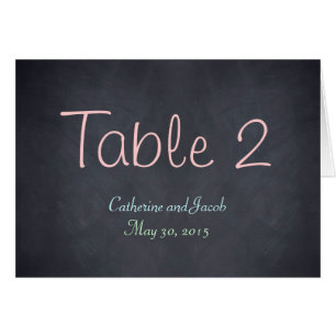 Chalkboard Look Wedding Table Number Card