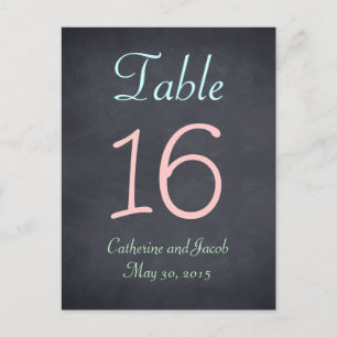 Chalkboard Look Wedding Table Number Card