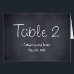 Chalkboard Look Wedding Table Number Card<br><div class="desc">Add a rustic look to your event with this Chalkboard Look collection. Available in different typography. Matching menu cards available.</div>