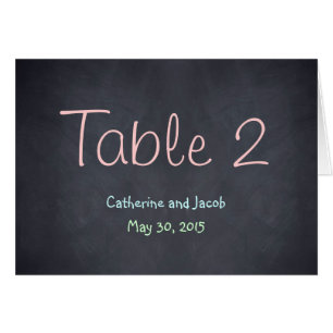 Chalkboard Look Wedding Table Number Card