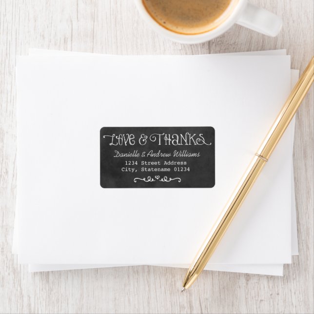 Chalkboard Love and Thanks Wedding Address Label (Insitu)