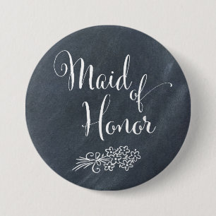 Chalkboard Maid of Honour Button