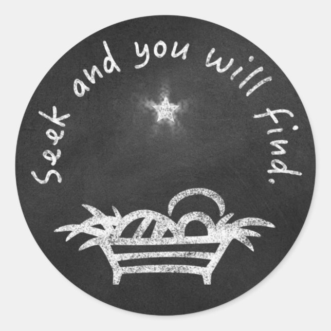 Chalkboard Manger Classic Round Sticker (Front)