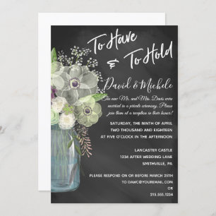 Chalkboard Mason Jar/After Wedding Invitation