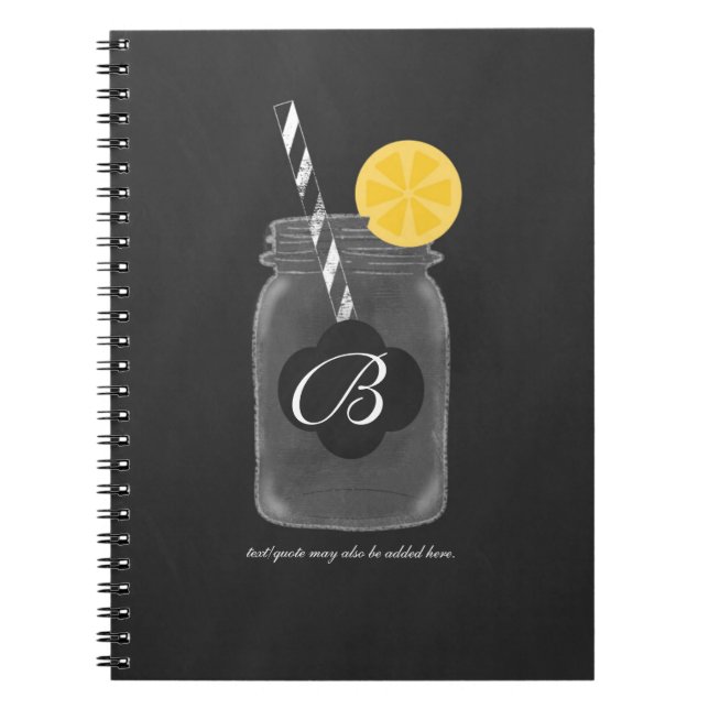 Chalkboard Mason Jar Custom Chalk Notebook Journal (Front)