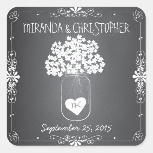 Chalkboard Mason Jar Personalised Favour Stickers