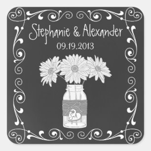 Chalkboard Mason Jar Personalised Favour Stickers