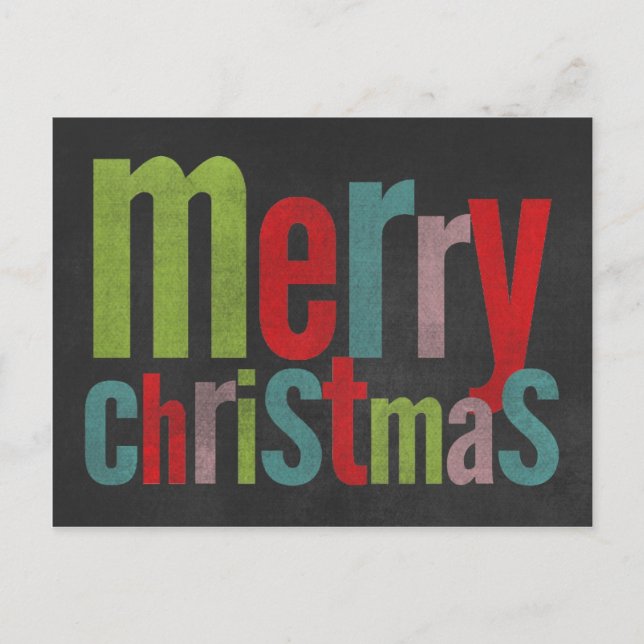 Chalkboard Merry Christmas Color Card (Front)