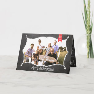 Chalkboard Merry Christmas Family Photo Card