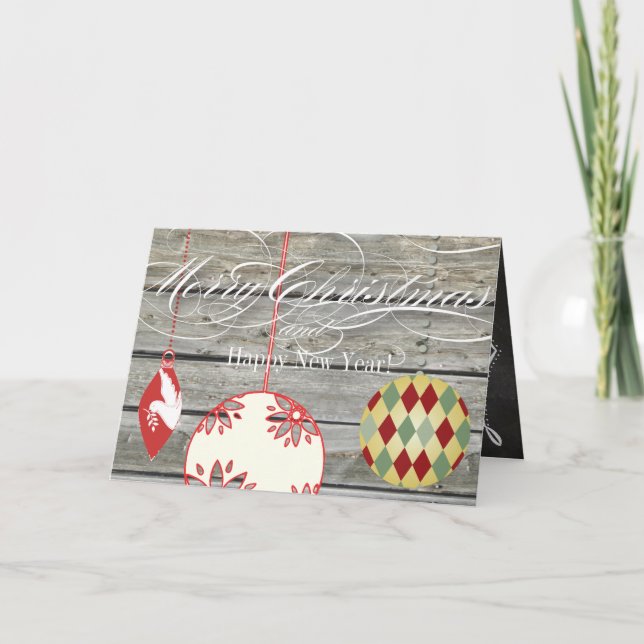 Chalkboard Merry Christmas Family Photo Card (Front)