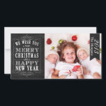 Chalkboard Merry Christmas, Happy New Year Card<br><div class="desc">Chalkboard Merry Christmas,  Happy New Year Photo Card: Use this cute and adorable holiday photo card to send to your friends and family during the holiday season! Use the prompt to customise the product. If you wish to change the graphic,  please contact me through my store.  Antique Chandelier</div>