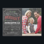 Chalkboard Merry Christmas Magnetic Photo Card<br><div class="desc">7x5 Chalkboard themed magnetic Christmas Card. Customisable. Part of a Christmas collection.</div>
