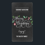 Chalkboard Merry Christmas Wine Bottle Labels<br><div class="desc">These stylish labels can be used to dress up wine bottles or other food/beverage containers of your choice! Visit our website at www.berryberrysweet.com for more design options.</div>