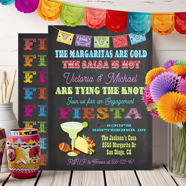 Chalkboard Mexican Fiesta Rehearsal Dinner Invitation (Creator Uploaded)
