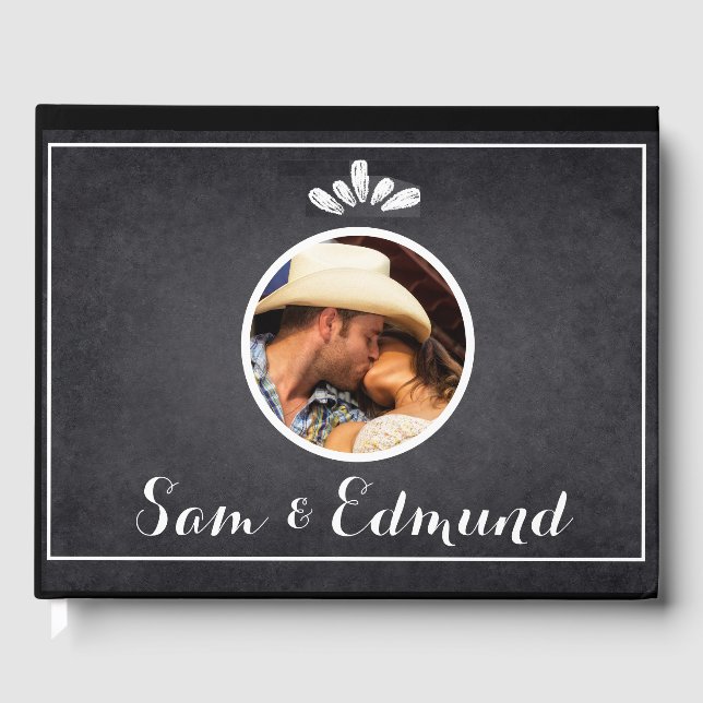 Chalkboard Minimalist - Photo-  Guest Book (Front)