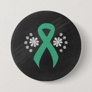 Chalkboard Mint Awareness Green Ribbon 7.5 Cm Round Badge