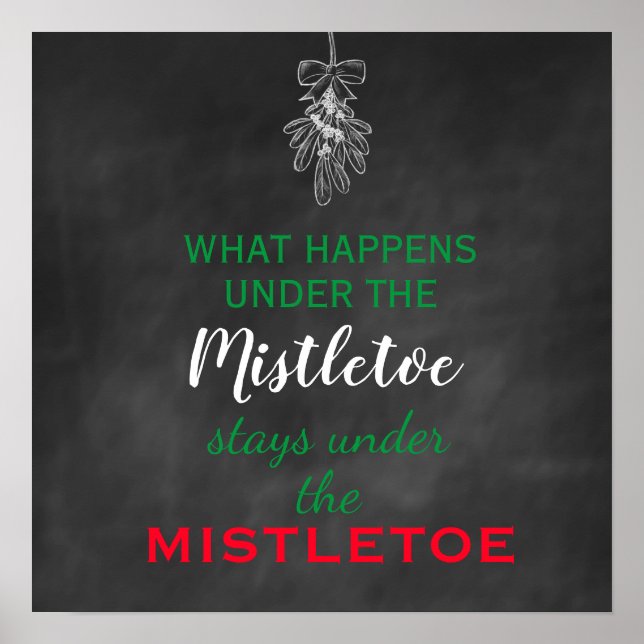 Chalkboard Mistletoe Holiday Poster (Front)